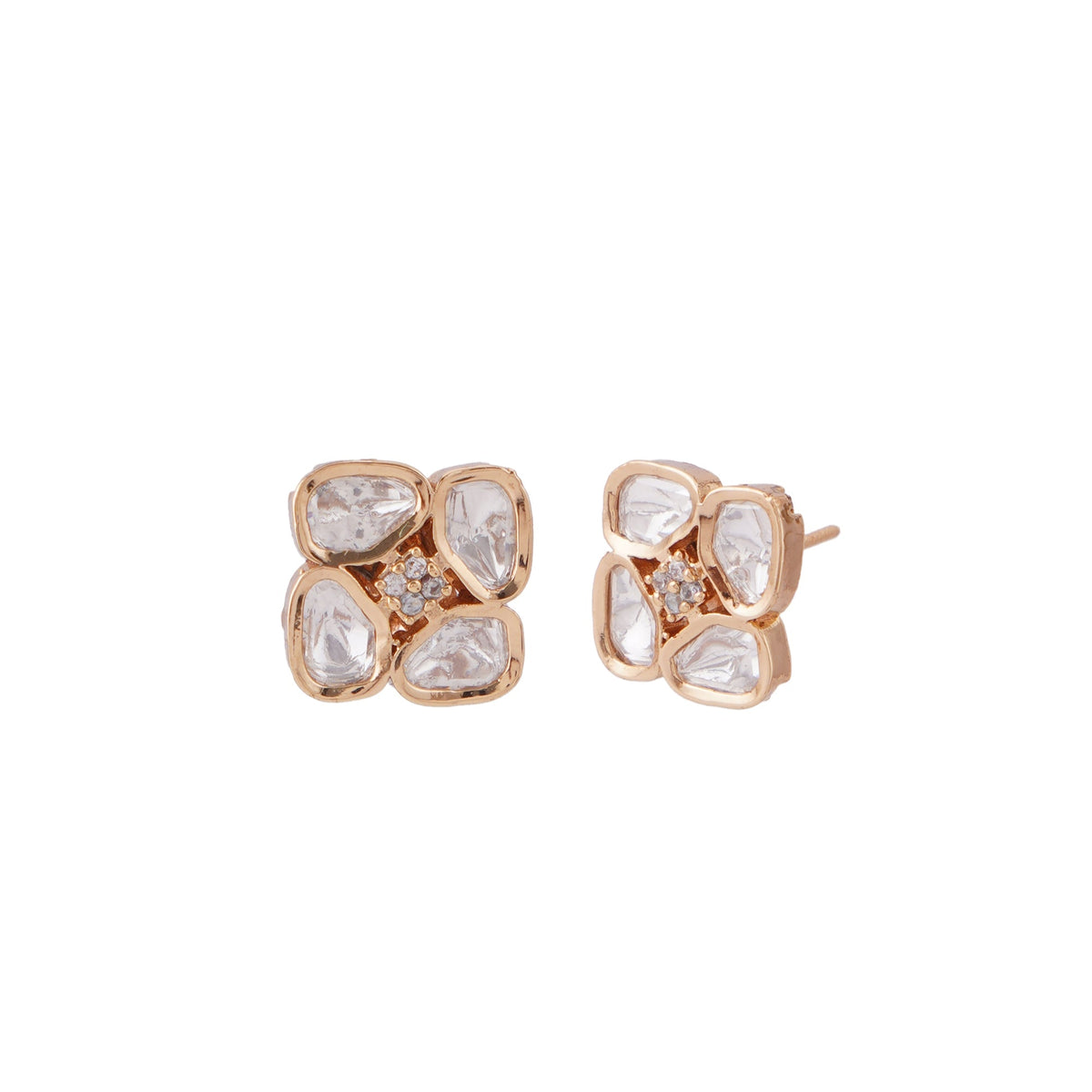 Kundan Petal Studs - Vinni’s Jewelry