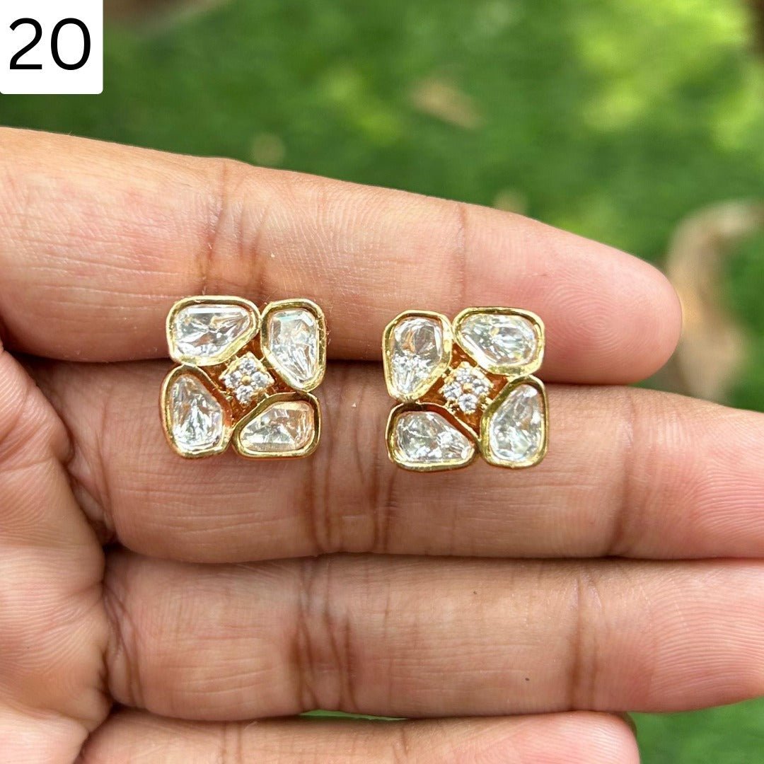 Kundan Petal Studs - Vinni’s Jewelry