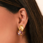Lavender Bloom Pendant & Earrings Set – Gold - Plated Enamel Jewelry for Women - Vinni’s Jewelry