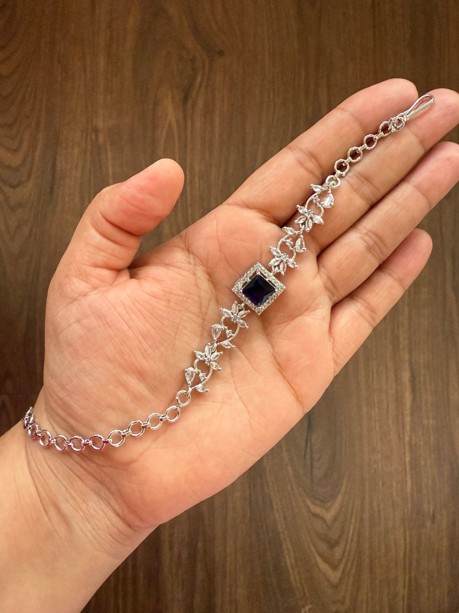 Midnight Blossom Sapphire Bracelet - Vinni’s Jewelry