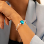 Ocean Radiance Silver Bracelet – Blue Gemstone Adjustable Bracelet for Women - Vinni’s Jewelry