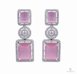 Pink Petal Double Layer Moissanite Stud Earrings - Vinni’s Jewelry