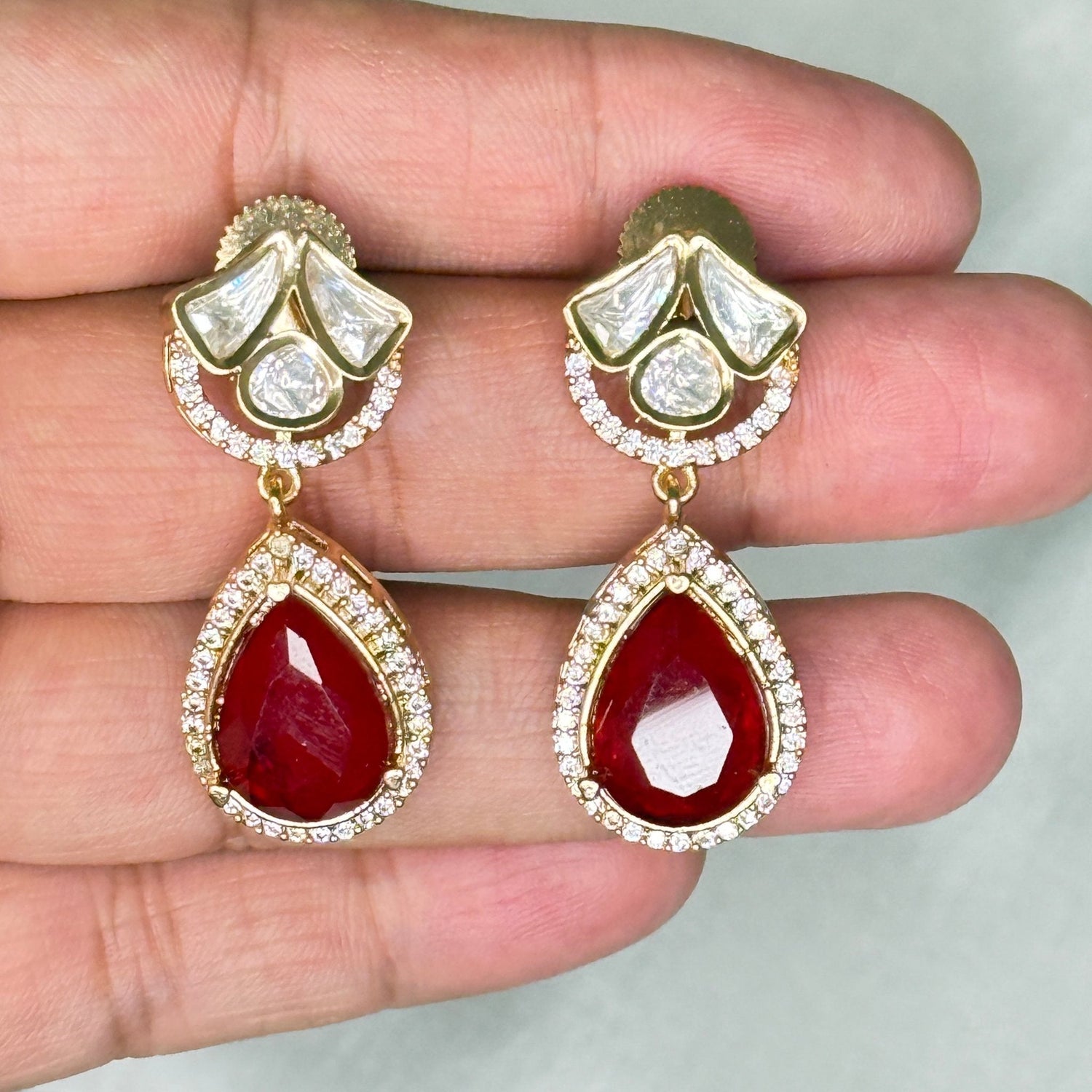 Scarlet Elegance Drop Earrings