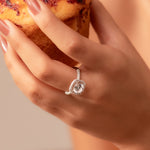 Radiant Halo Sparkle Ring – Elegant Silver - Tone Cubic Zirconia Statement Ring for Women - Vinni’s Jewelry