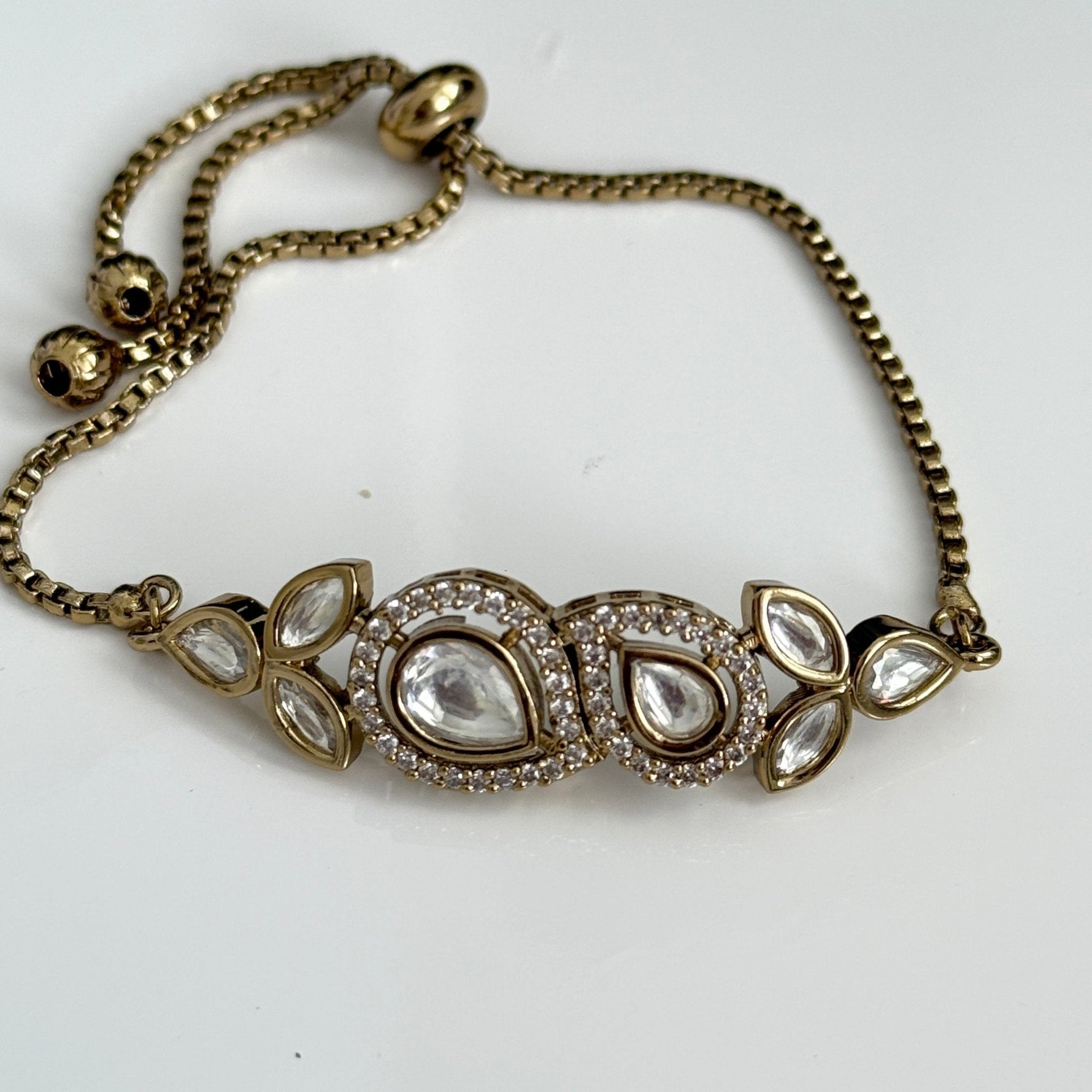 Royal Kundan Drop Adjustable Bracelet - Vinni’s Jewelry