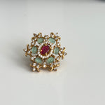 Royal Ruby & Mint Polki Stud Earrings – South Asian Bridal Style - Vinni’s Jewelry