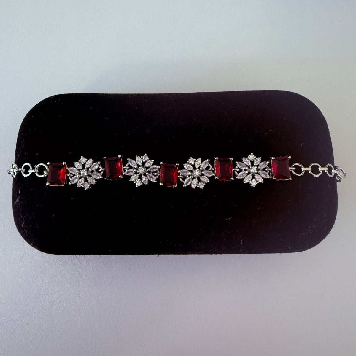 Ruby Radiance Blossom Bracelet - Vinni’s Jewelry