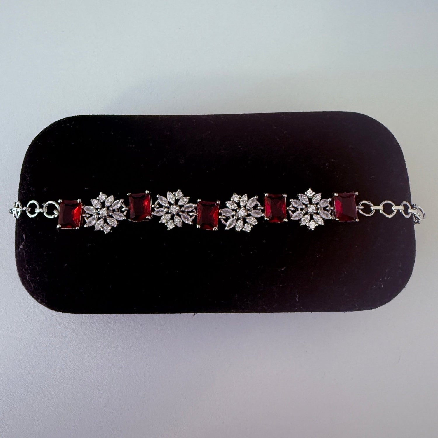 Ruby Radiance Blossom Bracelet - Vinni’s Jewelry