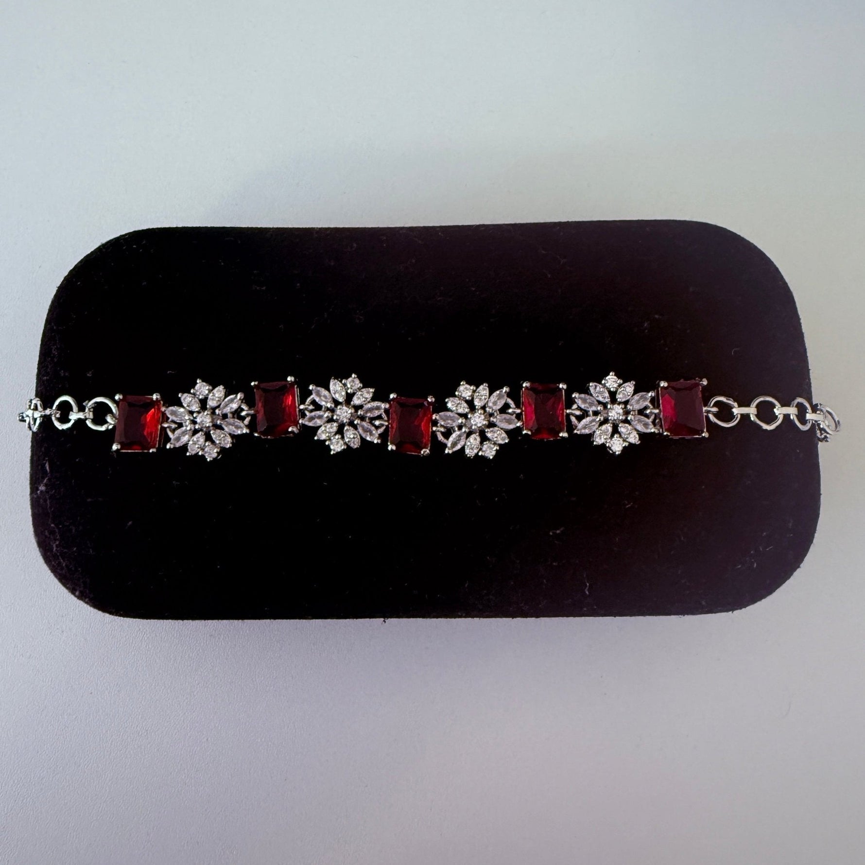 Ruby Radiance Blossom Bracelet - Vinni’s Jewelry