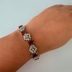 Ruby Radiance Blossom Bracelet - Vinni’s Jewelry