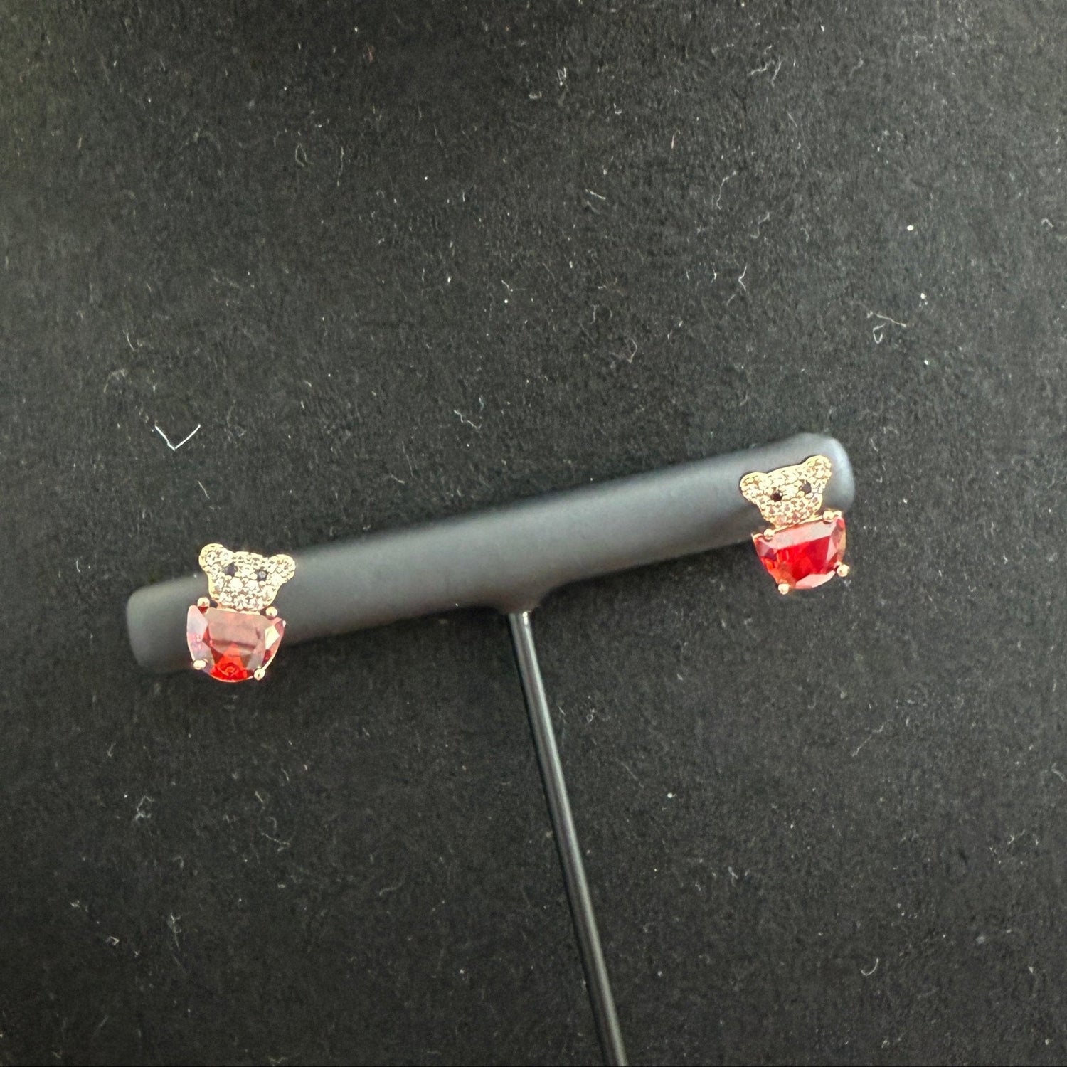 Ruby Teddy Sparkle Studs - Vinni’s Jewelry