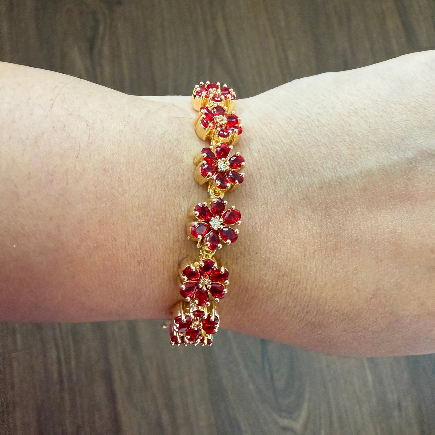 Scarlet Bloom Floral Bracelet - Vinni’s Jewelry