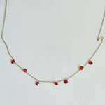 Scarlet Droplet Dainty Chain Necklace - Vinni’s Jewelry