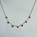 Scarlet Droplet Dainty Chain Necklace - Vinni’s Jewelry