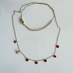 Scarlet Droplet Dainty Chain Necklace - Vinni’s Jewelry
