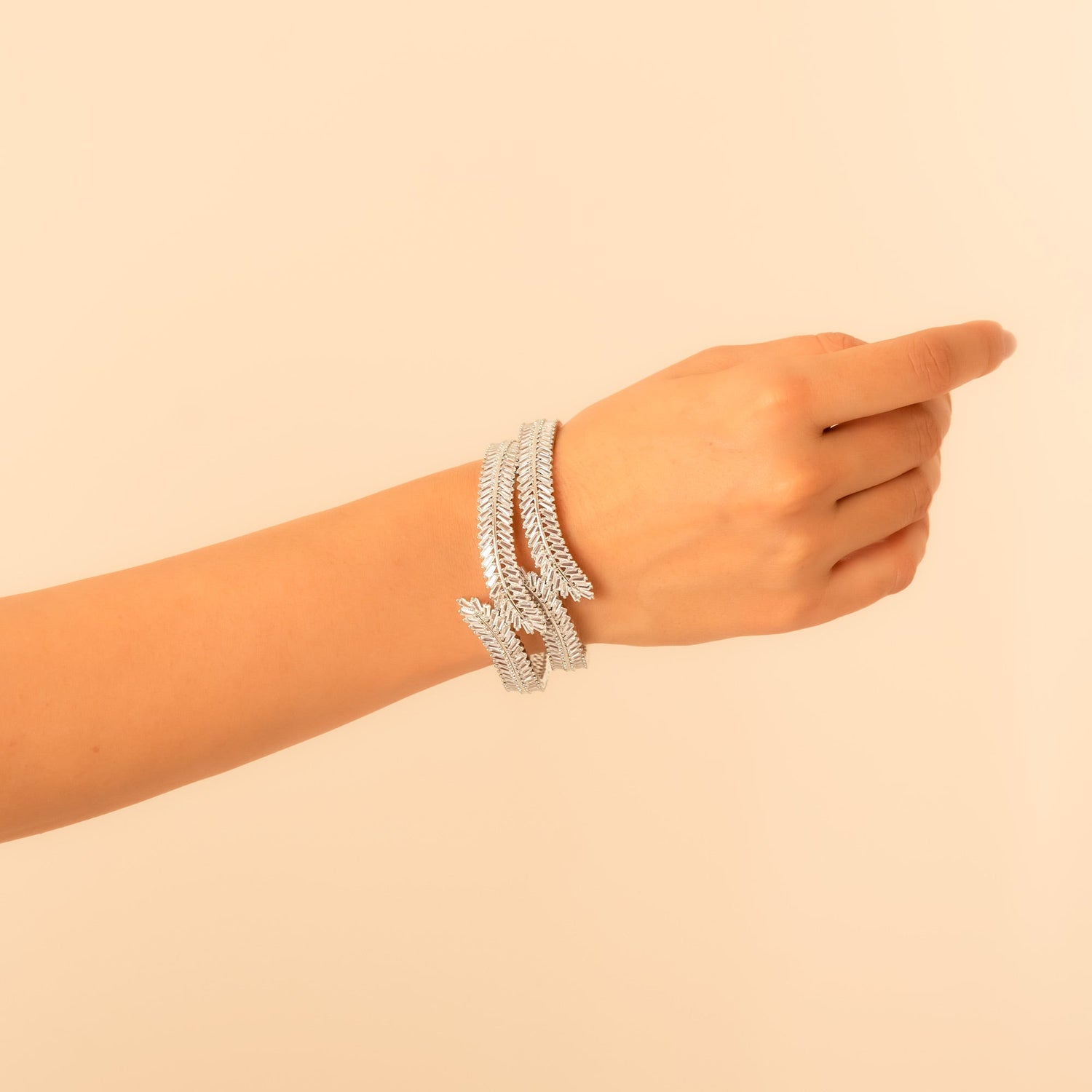 Silver Fern Bangles | Designer Open Cuff Bangles for Women - Vinni’s Jewelry