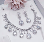 Stellar Ice Drop CZ Necklace Set – American Diamond Elegance - Vinni’s Jewelry