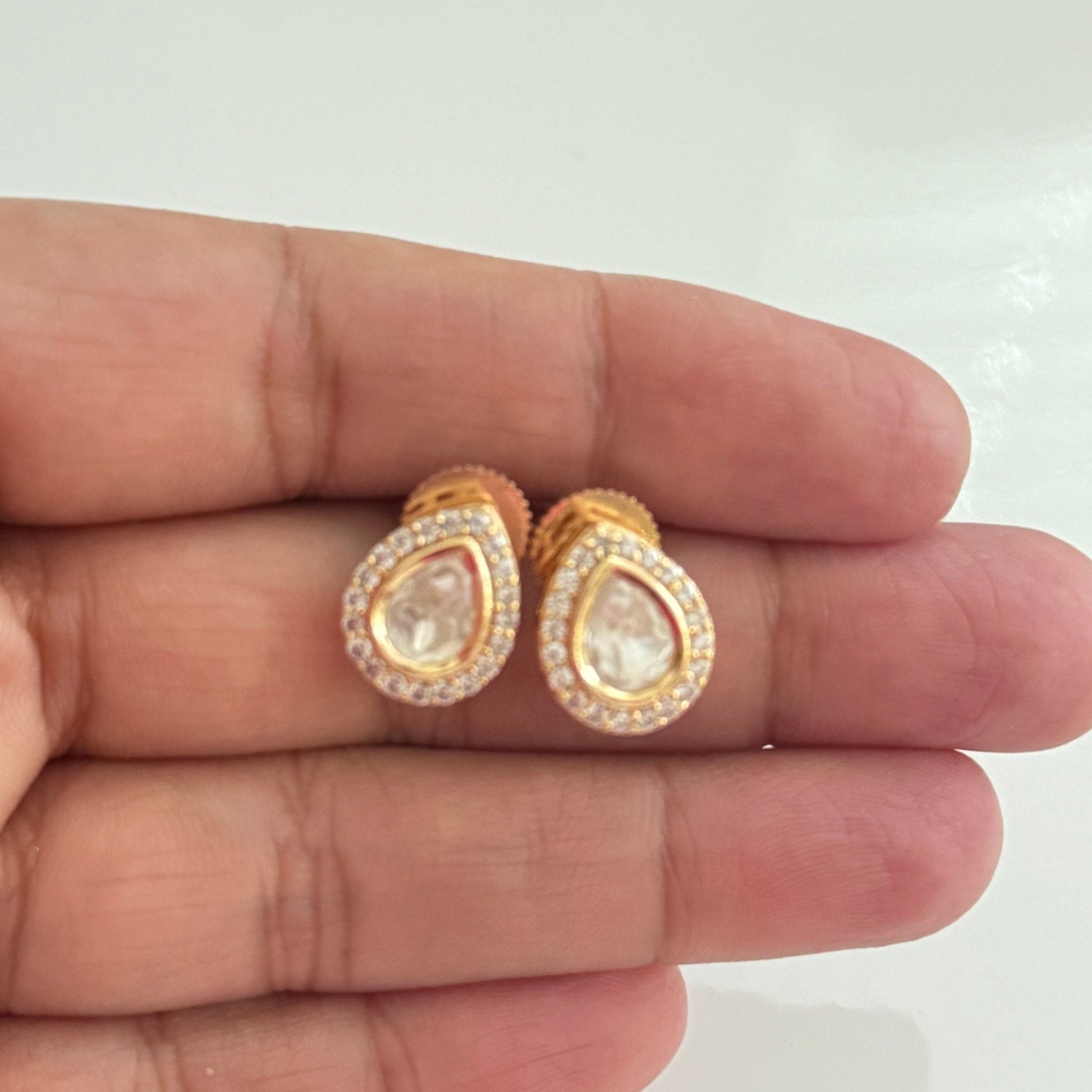 Timeless Polki Teardrop Studs