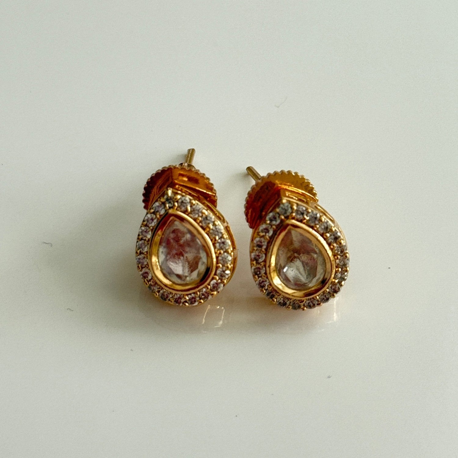 Timeless Polki Teardrop Studs